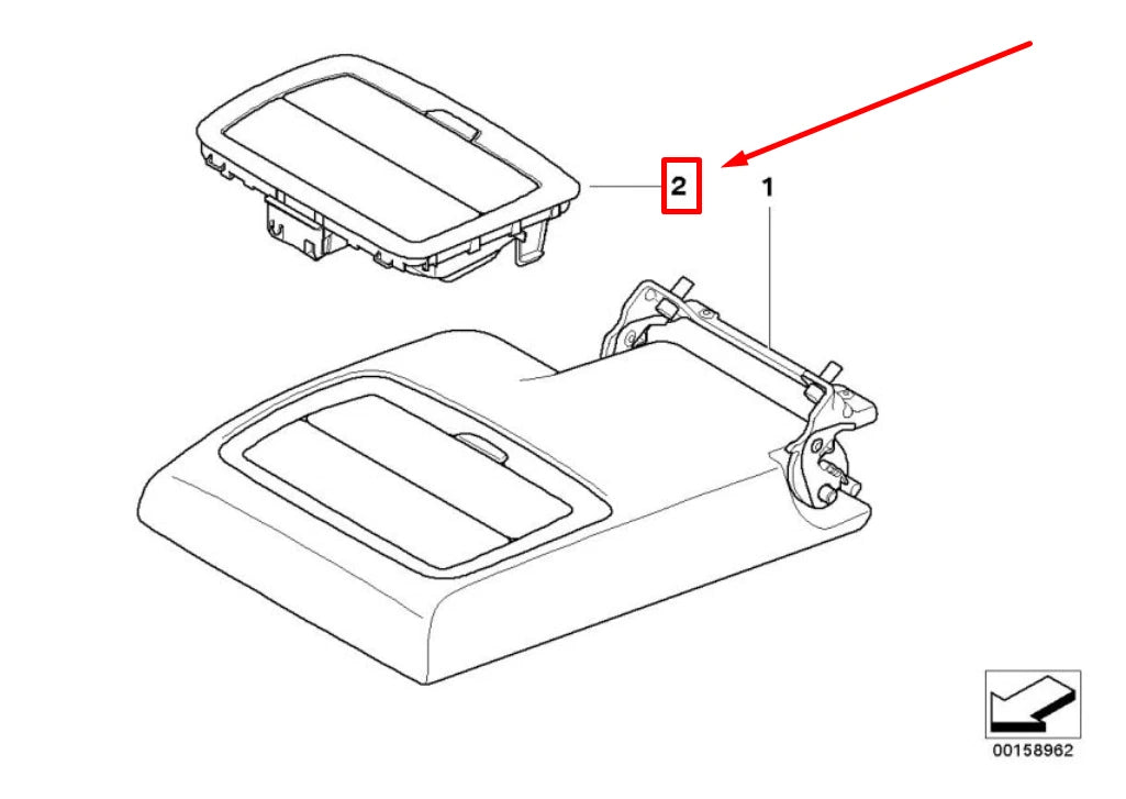 NEW BMW X5 E70 REAR CENTER ARMEST CUP HOLDER 52209120256 9120256 ORIGINAL