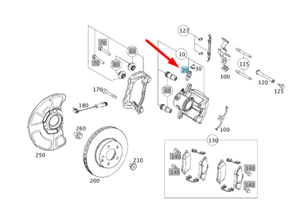 NEW MB E W212 AMG FRONT DISC BRAKE BLEEDER VALVE TS A0004214765 ORIGINAL