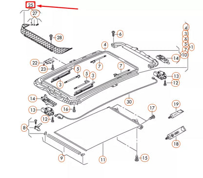 NEW VW TIGUAN 5N MK1 PANORAMA SUNROOF WIND DEFLECTOR 7N0877651A9B9 ORIGINAL