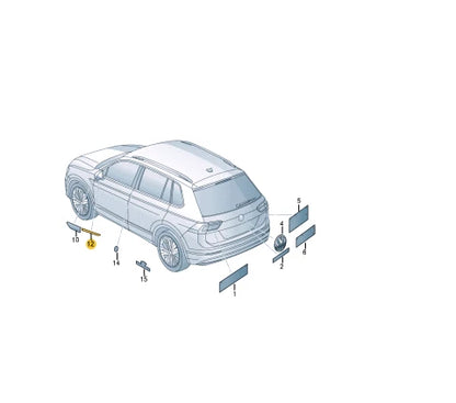 NEW VW TIGUAN AD FRONT FENDER WING RIGHT BADGE R-LINE 5NA853688LDPJ