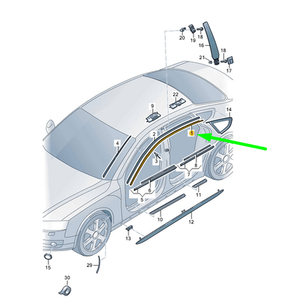 new audi a5 sportback 8t8 left side roof molding strip 8t8853703ft94 original