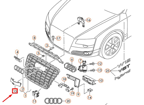 NEW AUDI A8 4H D4 CAMERA FRONT BUMPER CAMERA COVER CAP 4H0853140T94
