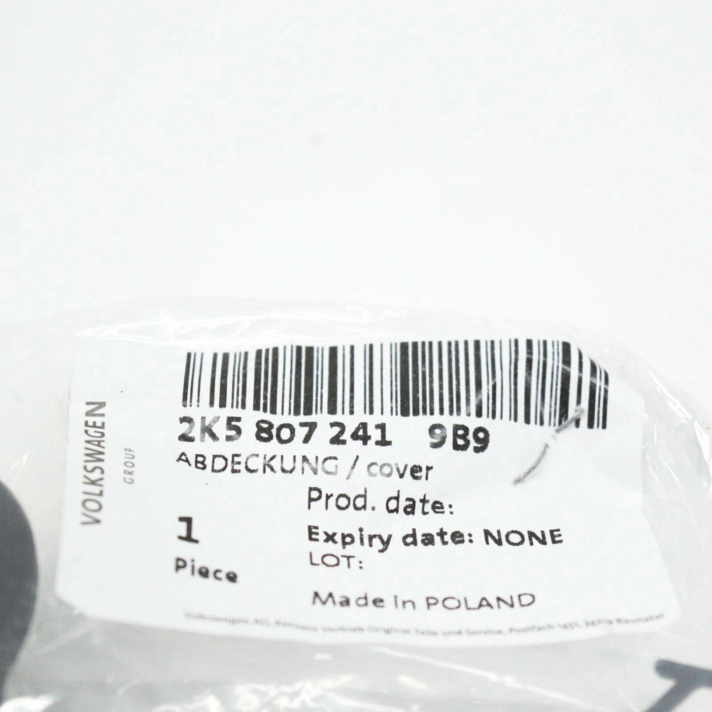 NEW VOLKSWAGEN CADDY 2K FRONT BUMPER TOW HOOK EYE CAP COVER 2K58072419B9