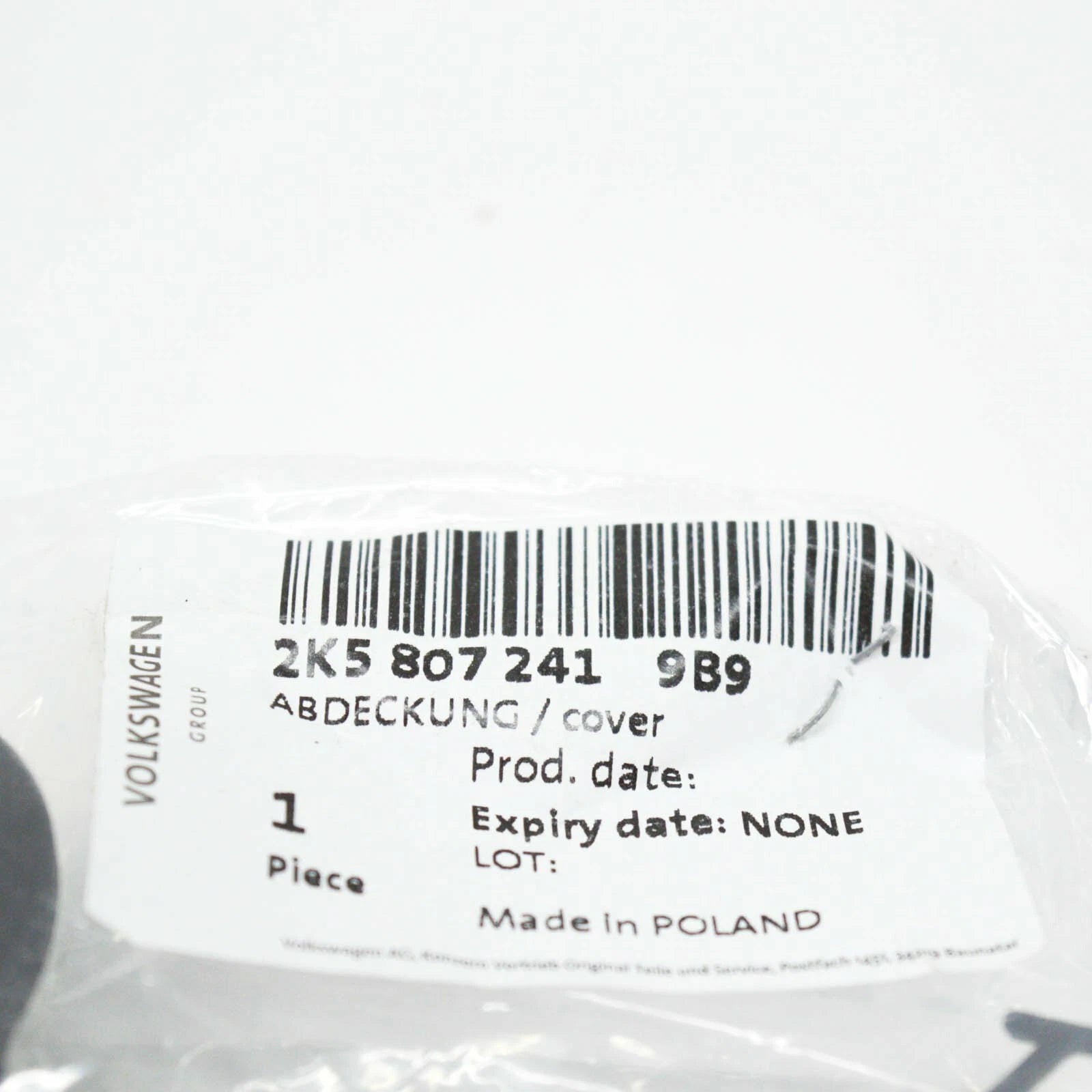 NEW VOLKSWAGEN CADDY 2K FRONT BUMPER TOW HOOK EYE CAP COVER 2K58072419B9