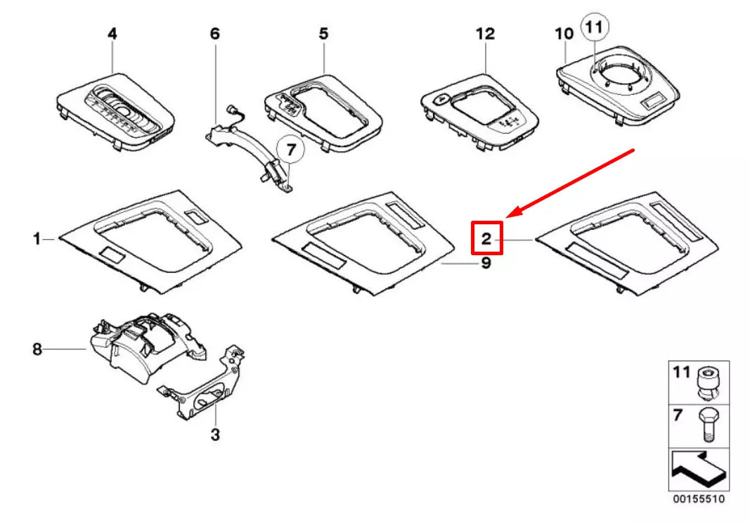 NEW BMW 3 E46 INTERIOR CENTER CONSOLE TRIM 51168234726 8234726 ORIGINAL
