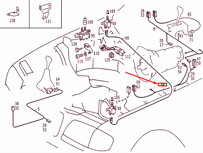 NEW MB C W202 AUTOMATIC TRANSMISSION CABLE HARNESS A2025403409 ORIGINAL