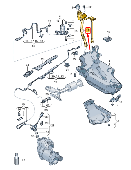 new vw golf cd mk8 scr reduction agent filler pipe 5q0131965s original
