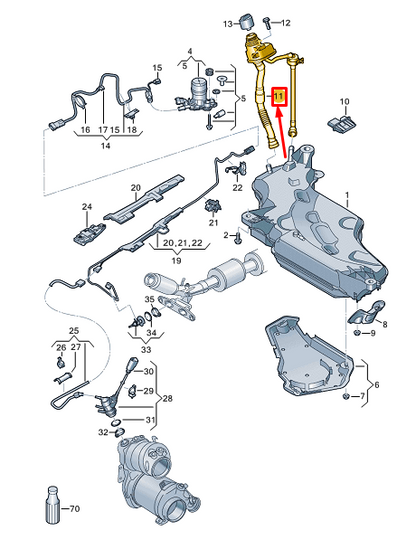 new vw golf cd mk8 scr reduction agent filler pipe 5q0131965s original