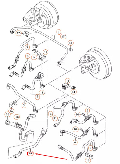 NEW AUDI A3 8P BRAKE SERVO VACUUM HOSE 1K0612041JS ORIGINAL