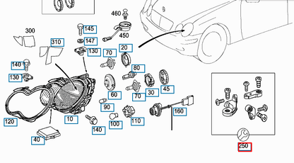 NEW MB C W203 FRONT LEFT HEADLIGHT REPAIR BRACKET KIT A2038203114 ORIGINAL