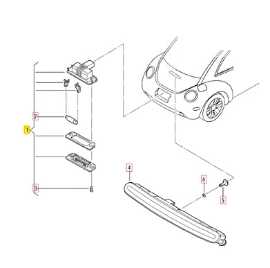 NEW VOLKSWAGEN GOLF MK4 LICENSE PLATE NUMBER LIGHT 1J6943021B ORIGINAL
