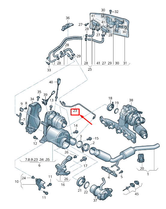 new vw t-roc a1 engine connecting pipe 04l131582e original
