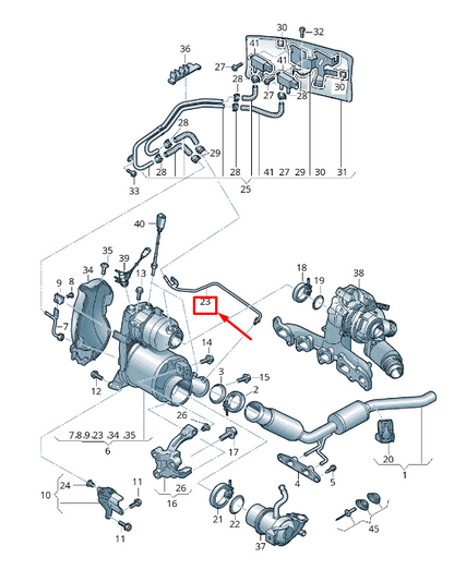 new vw t-roc a1 engine connecting pipe 04l131582e original