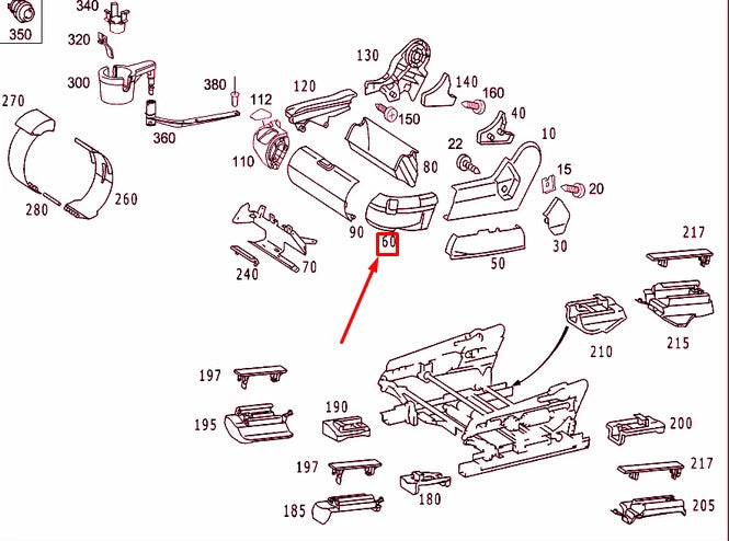 NEW MB S W220 FRONT SEAT LEFT OUTSIDE COVER A22091813309B51