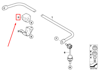 new bmw 1 cabrio e88 rear stabilizer rubber mounting 33556761001 6761001