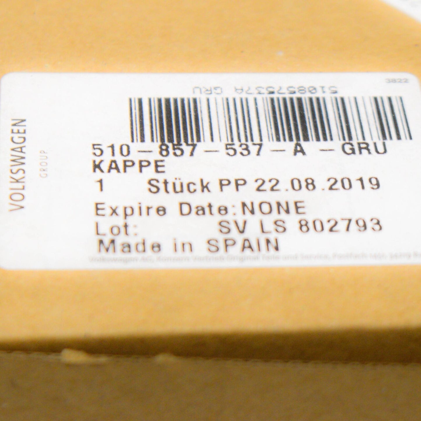 NEW VW GOLF SPORTSVAN MK7 FRONT LEFT DOOR MIRROR COVER CAP 510857537AGRU