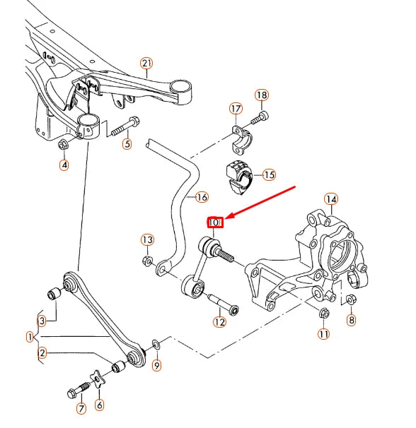 NEW AUDI A1 8X REAR COUPLING ROD 1K0505465AA ORIGINAL