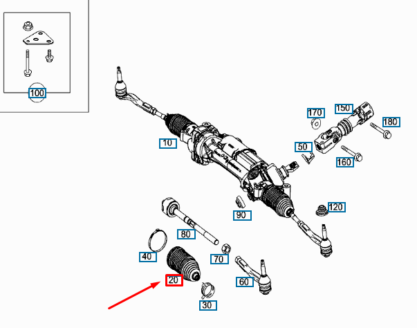 NEW MERCEDES-BENZ C W205 STEERING RACK BELLOW BOOT A2054630096 2017 11013599