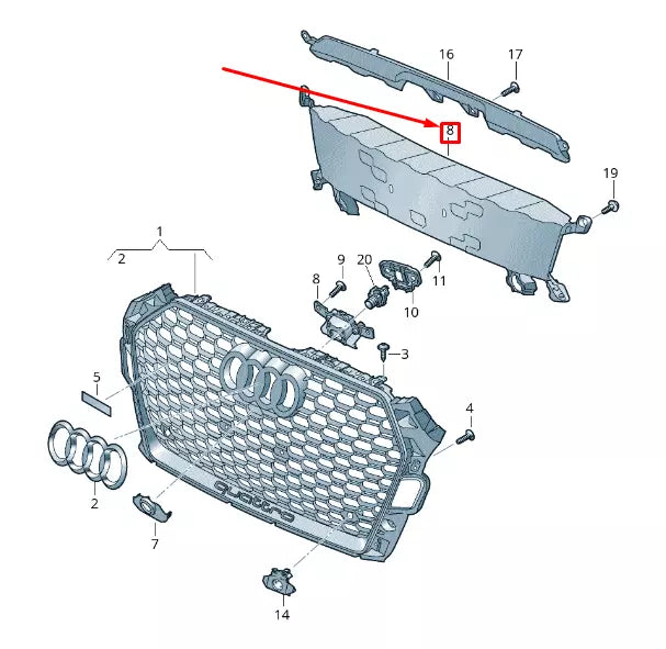 NEW AUDI RS5 SPORTBACK 8W6 FRONT LOWER GRILLE COVER 8W6807217A9B9