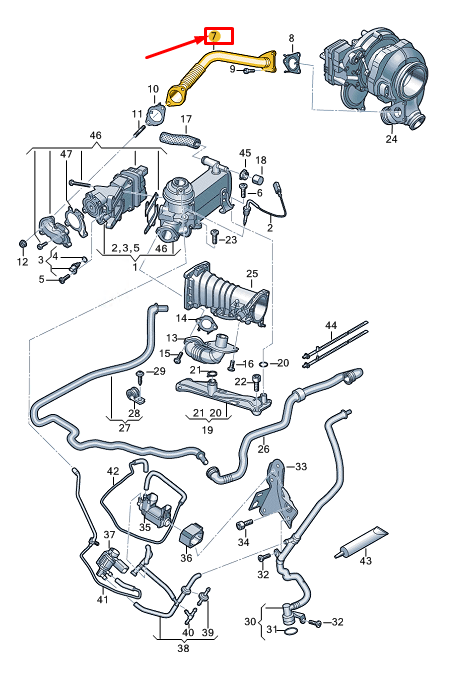 new audi a8 d5 connecting pipe 059131525fk original