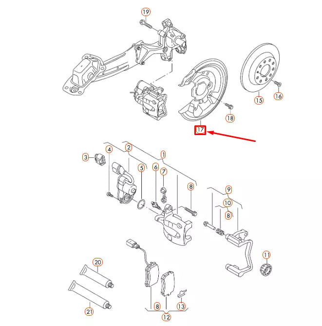 NEW VW CC 358 REAR RIGHT BRAKE DISC PROTECTION COVER PLATE 5N0615612E ORIGINAL