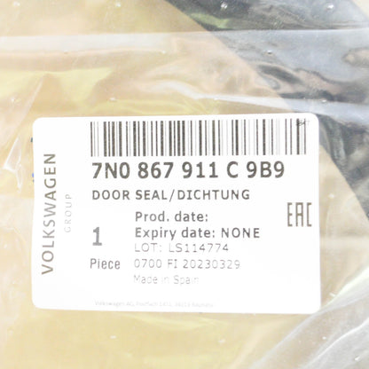 NEW VW SHARAN 7N FRONT LEFT INNER DOOR SEAL RUBBER 7N0867911C9B9 ORIGINAL