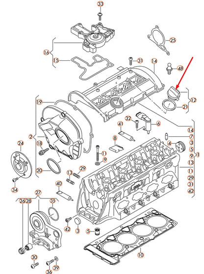 NEW AUDI A4 B8 ENGINE OIL FILLER CAP 06C103485P ORIGINAL