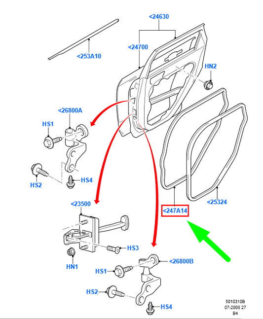 new ford focus mk2 estate rear left door weatherstrip 1495871 original