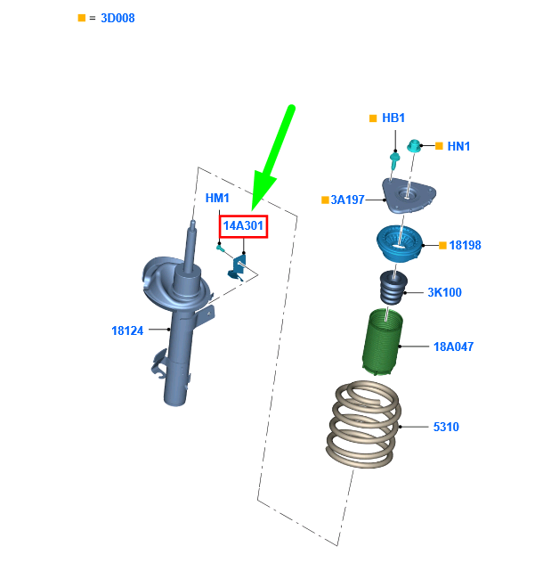 new ford kuga mk1 c394 front left strut bracket 1451006 original
