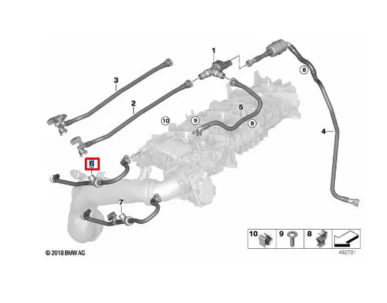 NEW BMW 5 G30 SUCTION JET PUMP WIT LINE 13907935187 7935187 ORIGINAL