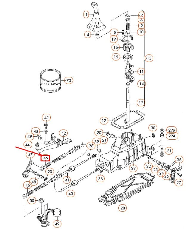 NEW AUDI A2 8Z SELECTOR MECHANISM BOWDEN CABLE CATCH 1J0711761A ORIGINAL