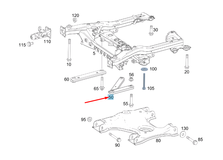 new mercedes-benz vito w447 front axle carrier strut a4476200085 original