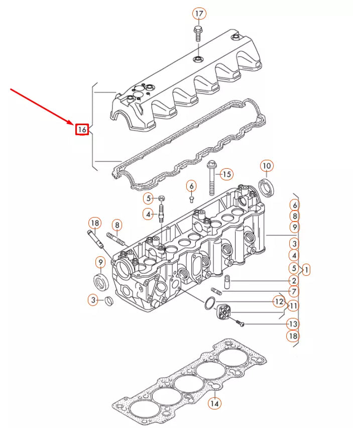 NEW VOLKSWAGEN CRAFTER 2E CYLINDER HEAD COVER 074103469P ORIGINAL