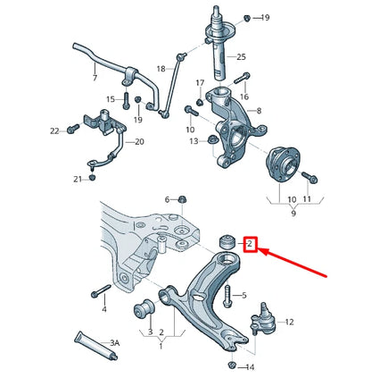 NEW VW TIGUAN AD1 REAR CONTROL ARM BONDED RUBBER BUSH 5Q0407183G