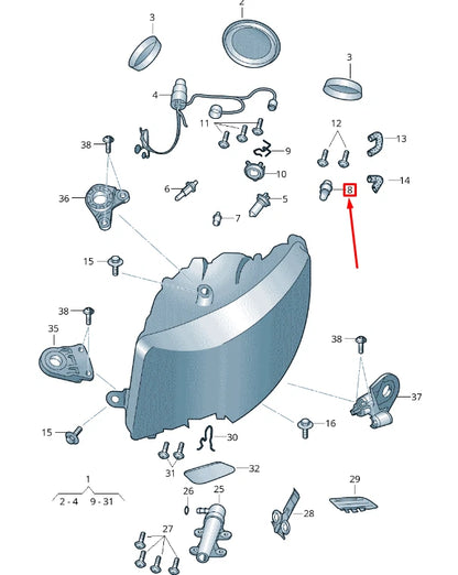 NEW AUDI Q5 8R FRONT HEADLIGHT TURN SIGNAL LIGHT BULB N10737401
