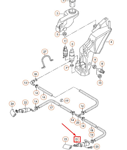 NEW AUDI A4 B7 LEFT SIDE HEADLAMP WASHER NOZZLE 8E0955101G ORIGINAL
