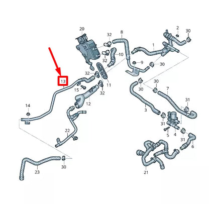 NEW AUDI Q5 FY COOLANT PIPE WITH COOLANT HOSE 80C819558A