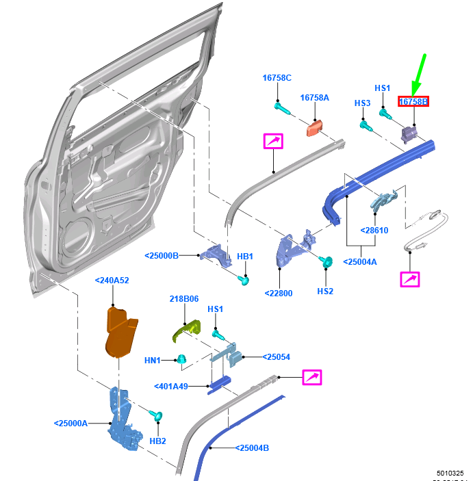 new ford grand c-max mk2 sliding side load door left bumper 1719013 original