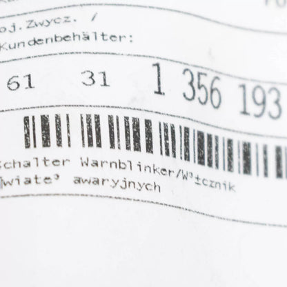 NEW BMW E9 E10 2000.3.2 HAZARD SWITCH BUTTON 61311356193 ORIGINAL