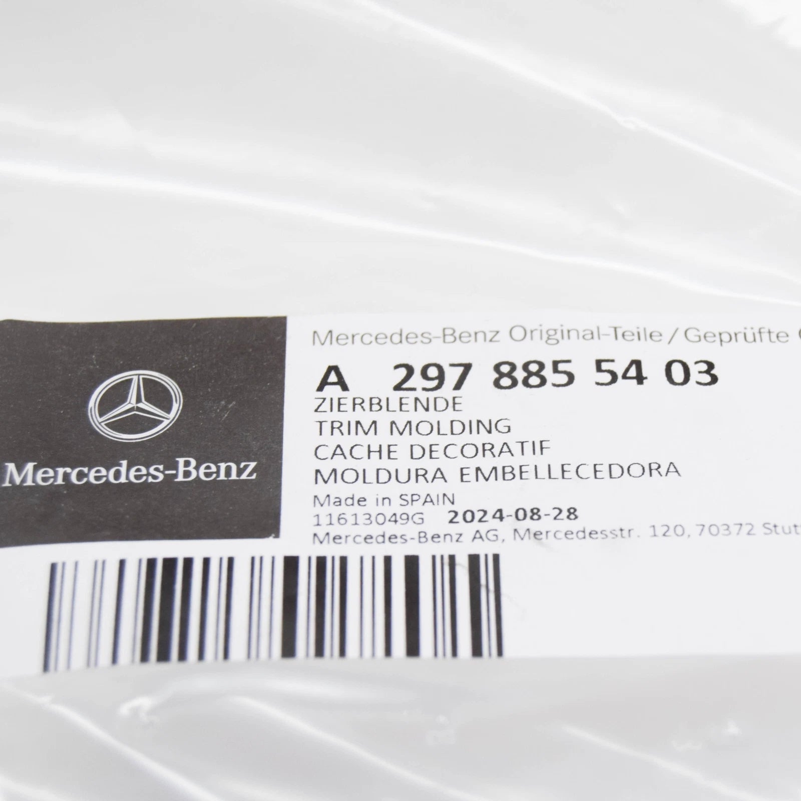 NEW MERCEDES-BENZ EQS V297 FRONT RIGHT BUMPER TRIM MOLDING A2978855403 ORIGINAL