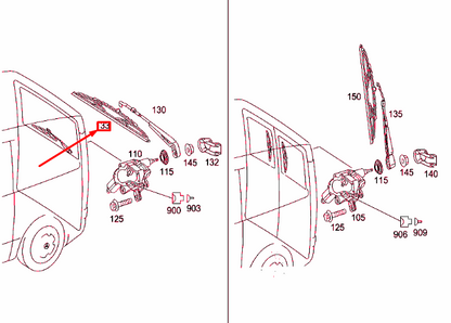 NEW MERCEDES-BENZ VITO W639 REAR WINDSHIELD WIPER BLADE A0018202545 ORIGINAL