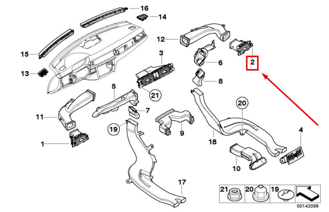 NEW BMW 3 E90 RIGHT DASHBOARD AIR VENT 64229130460 9130460 ORIGINAL