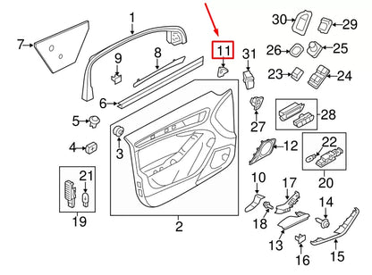 NEW AUDI A4 AVANT B8 FRONT RIGHT UPPER SPEAKER GRILLE 8K0035424A4PK