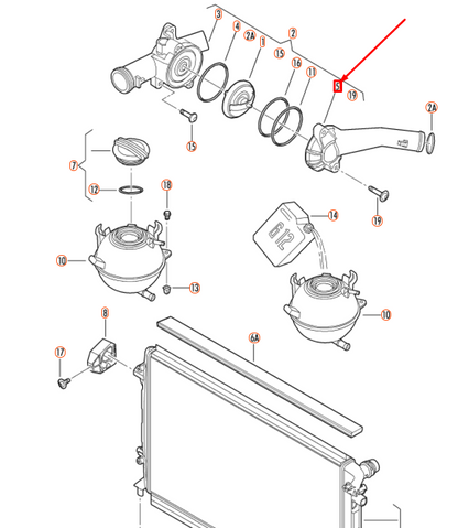 NEW VOLKSWAGEN BEETLE 9C THERMOSTAT COVER 07K121121B ORIGINAL