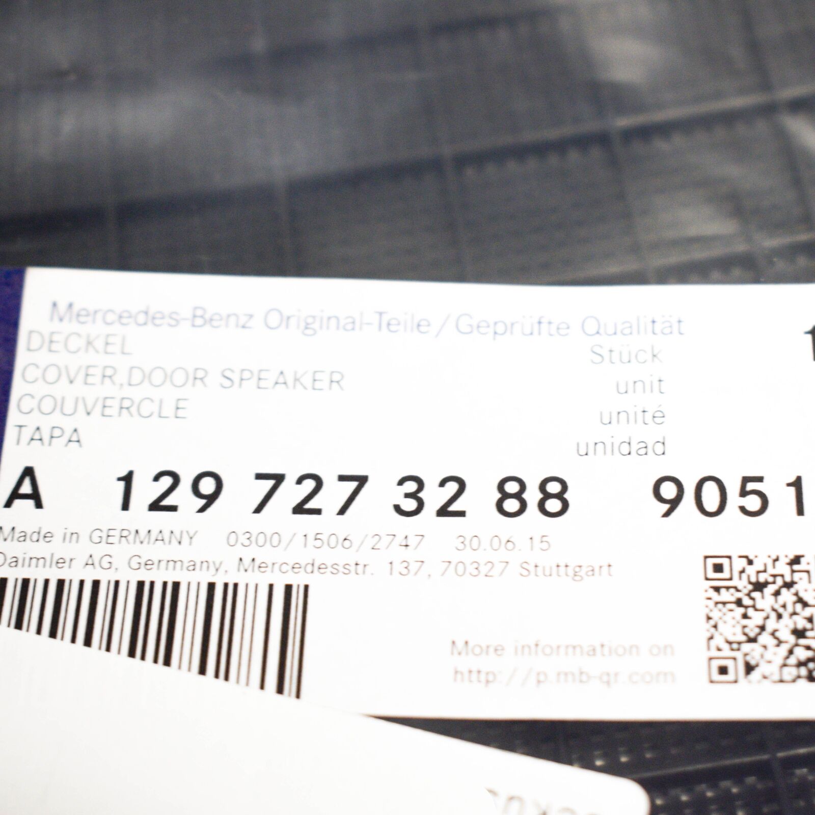 NEW MB SL R107 LOWER SPEAKER GRILLE COVER A12972732889051 ORIGINAL