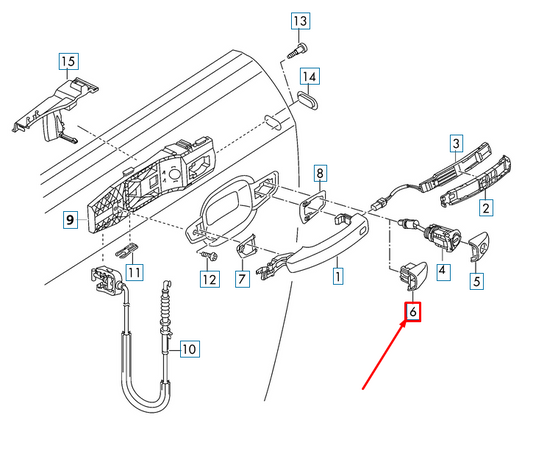 new audi a3 convertible 8v front right door handle housing 8v0837168agru