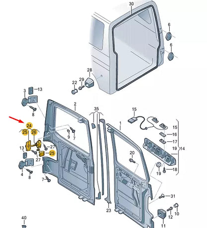 NEW VW TRANSPORTER VI T6 REAR RIGHT WING DOOR CATCH 7H3827794E
