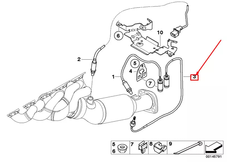 NEW BMW M5 E60 EXHAUST TEMPERATURE SENSOR 11787836452 7836452 ORIGINAL