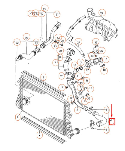 NEW AUDI A3 8P LEFT LOWER CHARGE AIR COOLER PRESSURE HOSE 1K0145834AK ORIGINAL