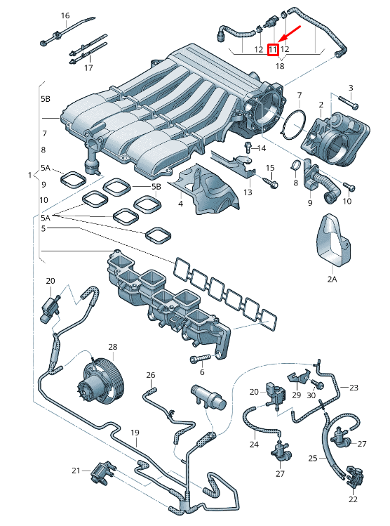 NEW VW TOUAREG 7P VAPOR CANISTER PURGE SOLENOID 03H906517 ORIGINAL